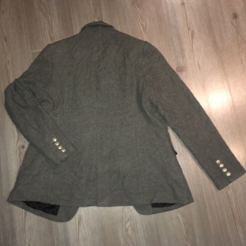 Grey blazer with silver button detailing